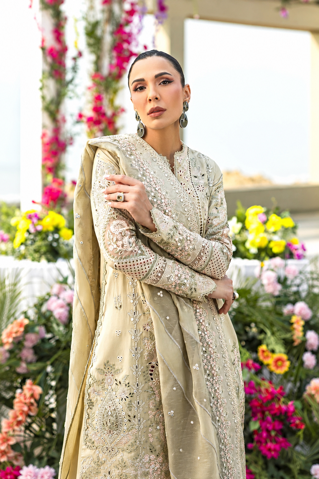 Mehwish – Chikankari Embroidered Cotton 3 Piece Suit | Unstitched