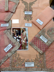 Sareen organza Embroidered unstitched Dress