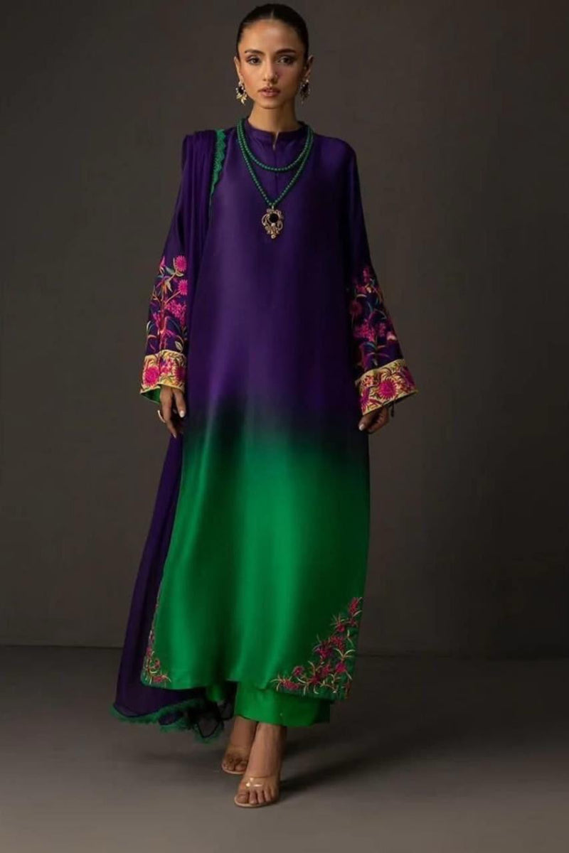 Shamoze Silk 3piece Printed Dress - Kapra Collection