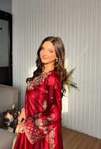 Ethnic – Red Embroidered Silk Suit