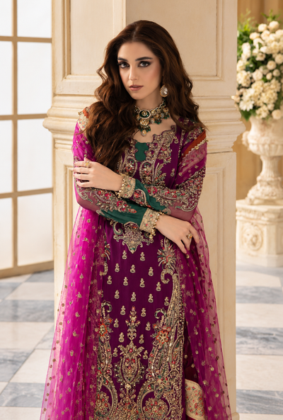 Fizaana – Jewel Plum Embroidered Chiffon Suit