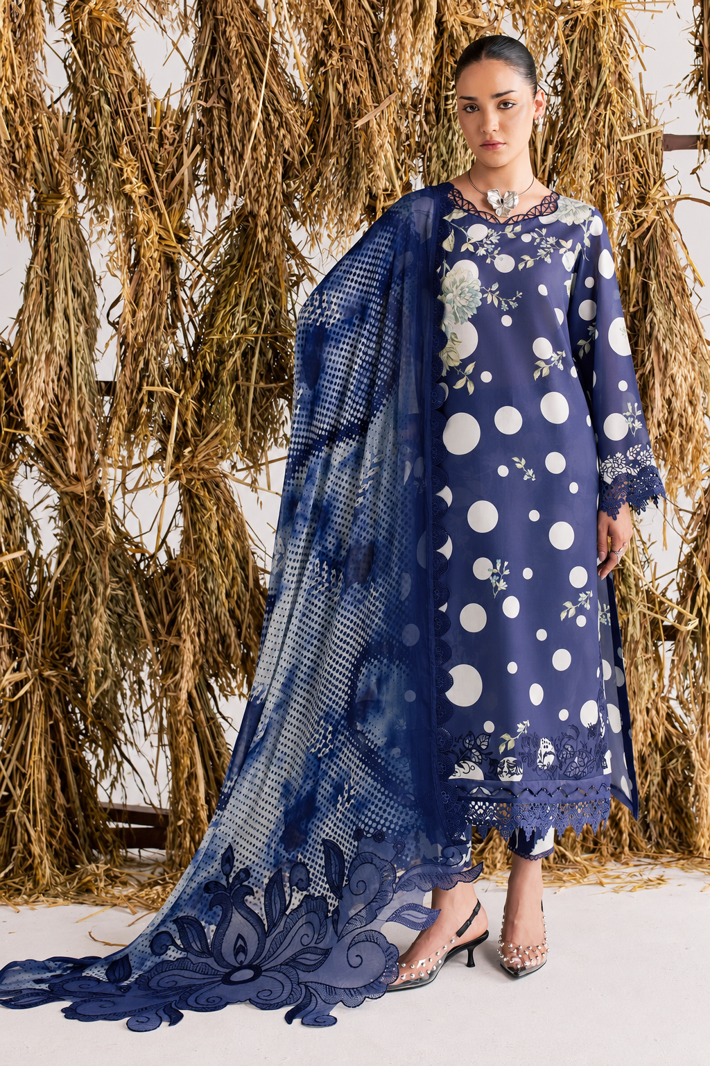Zarmeen – Midnight Bloom Embroidered Lawn Suit