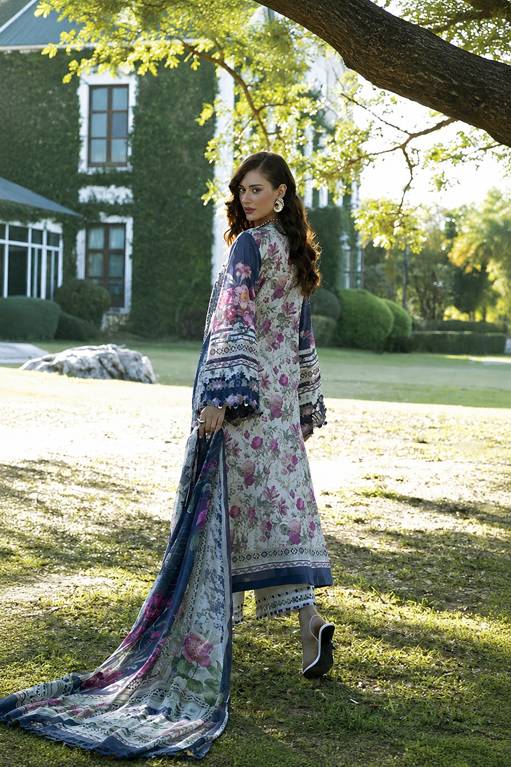 Narmeen – Elaaf Inspired Navy Lawn Suit