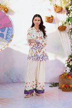Aqsa – Ivory Butterfly Embroidered Lawn Suit