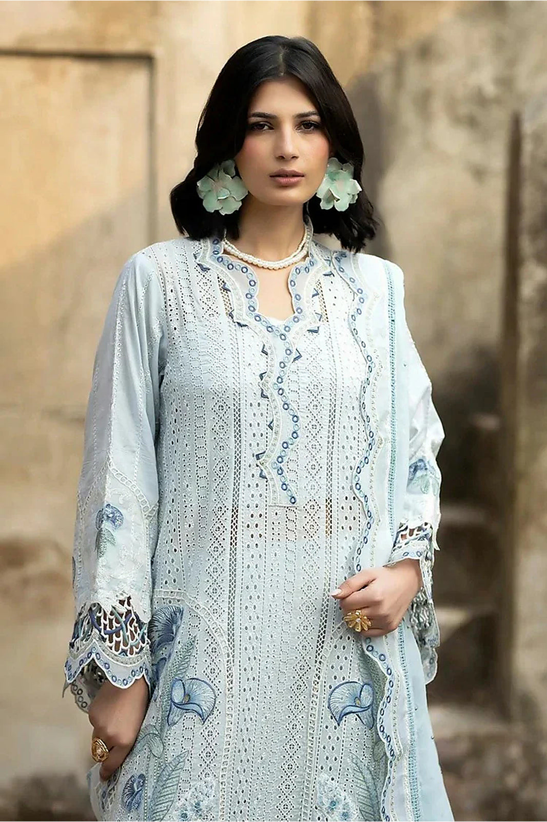Arisha – Haris Shakeel Inspired Ice Blue Chiffon Suit