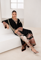 Ruwaida – Ethnic Inspired Embroidered Raw Silk Kaftan