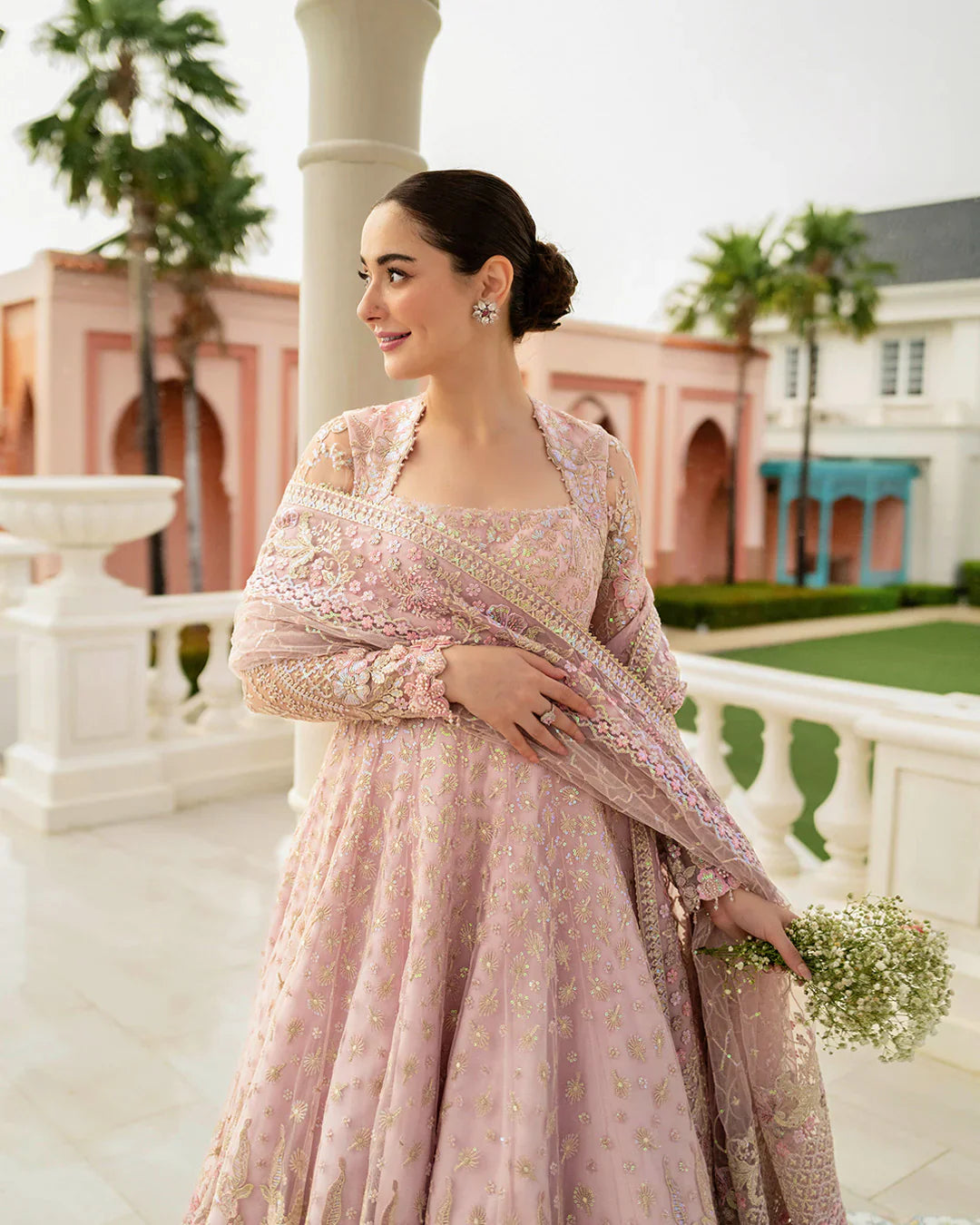 03-Piece Heavy Embroidered Net Maxi | Unstitched