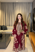 Shazmeen – Ethnic Inspired Maroon Silk 2 Piece Suit