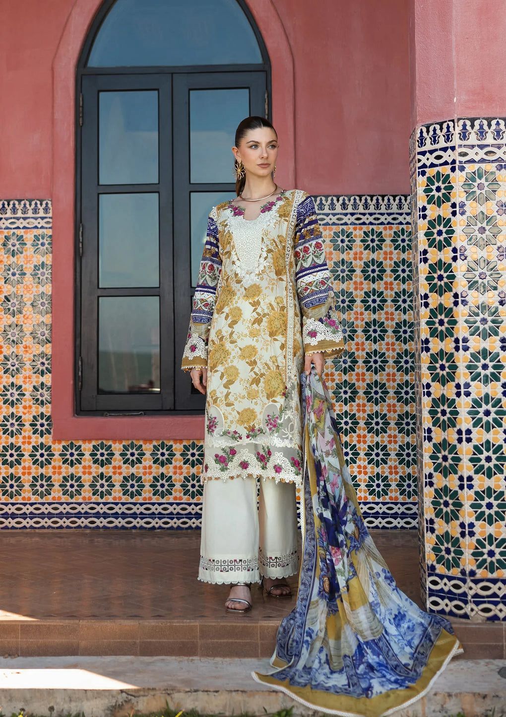 Printed Lawn - Elaf premium signature Embroidered Dre’s