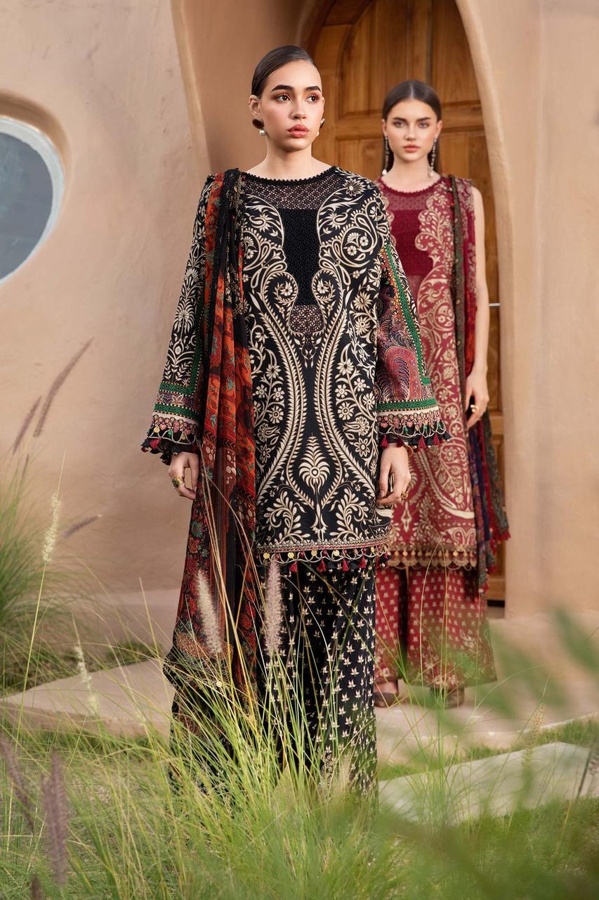 Lawn m print 3 piece unstitched digital printed suit - Kapra Collection
