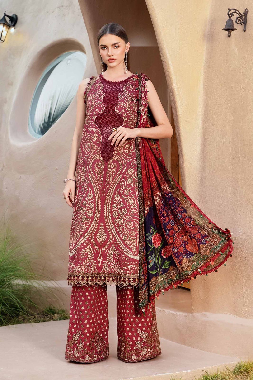 Lawn m print 3 piece unstitched digital printed suit - Kapra Collection