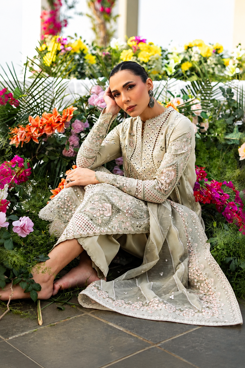 Mehwish – Chikankari Embroidered Cotton 3 Piece Suit | Unstitched