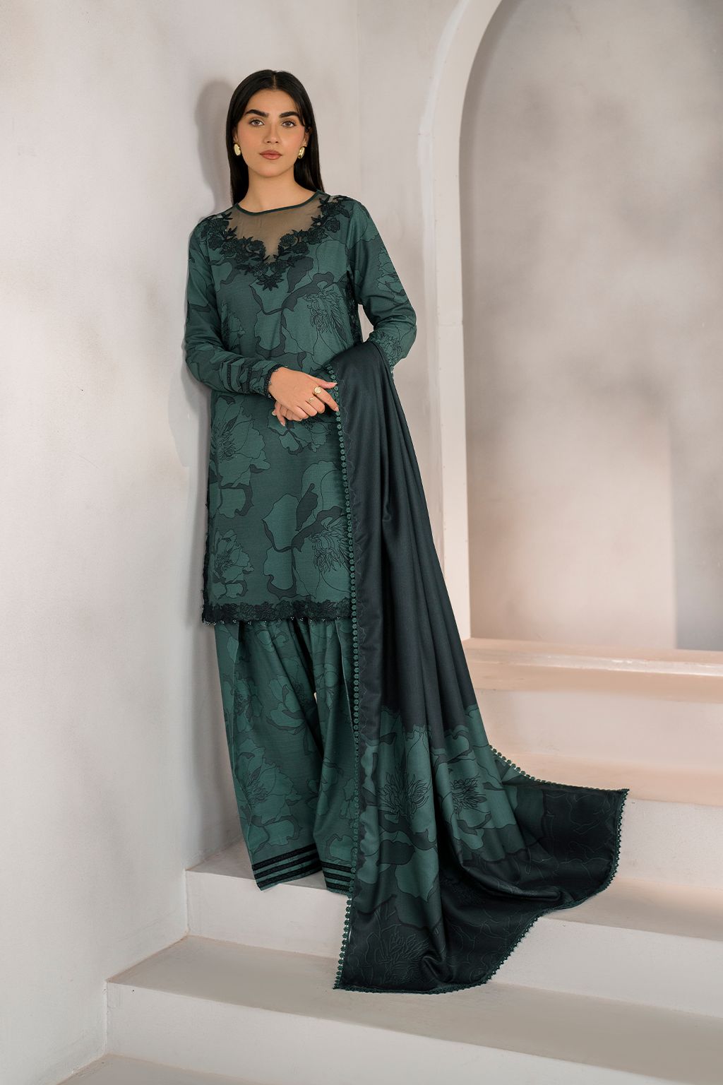 Green Lawn 3Piece Digital Printed Unstitched Dress