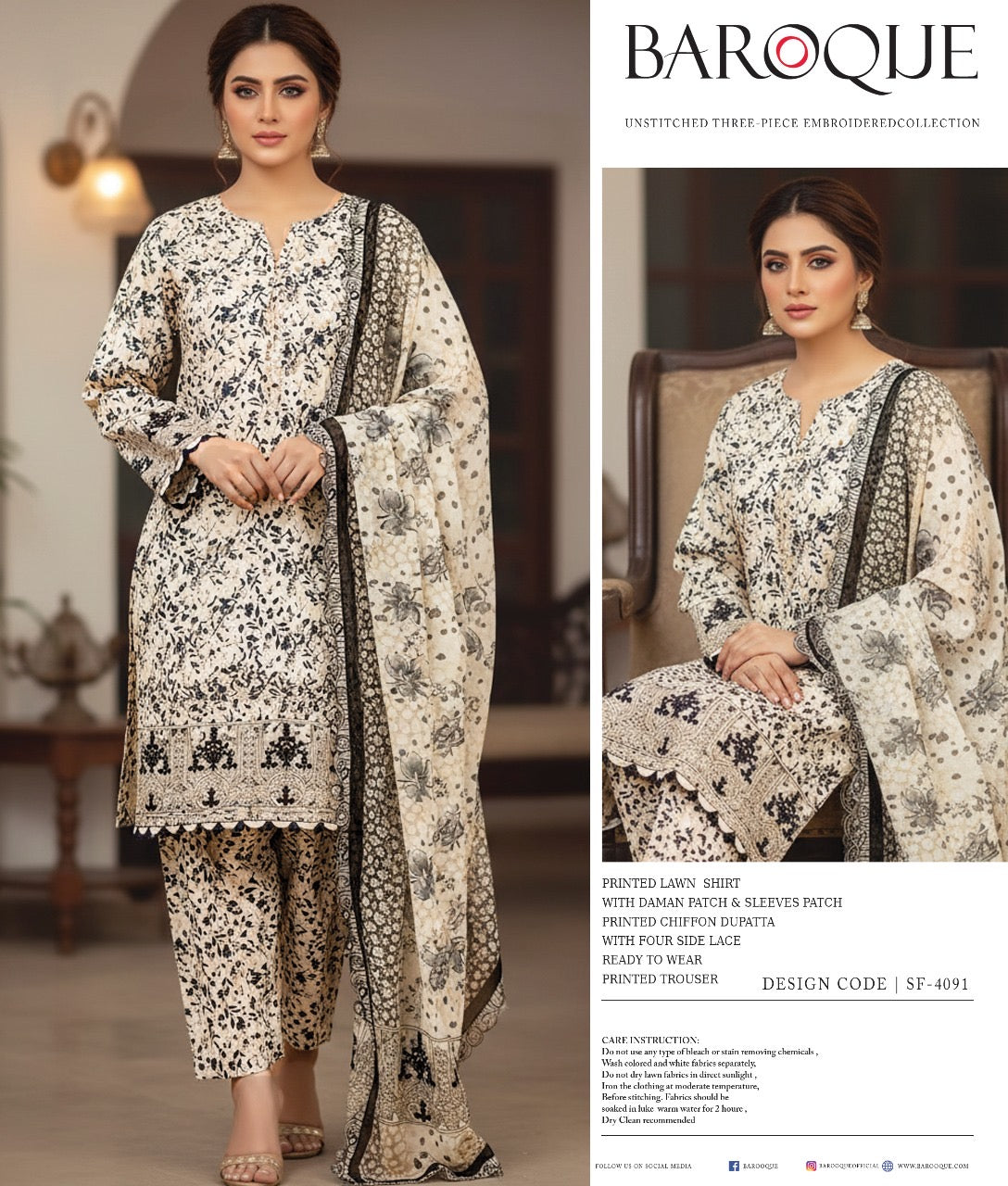 Baroque 3piece Dress