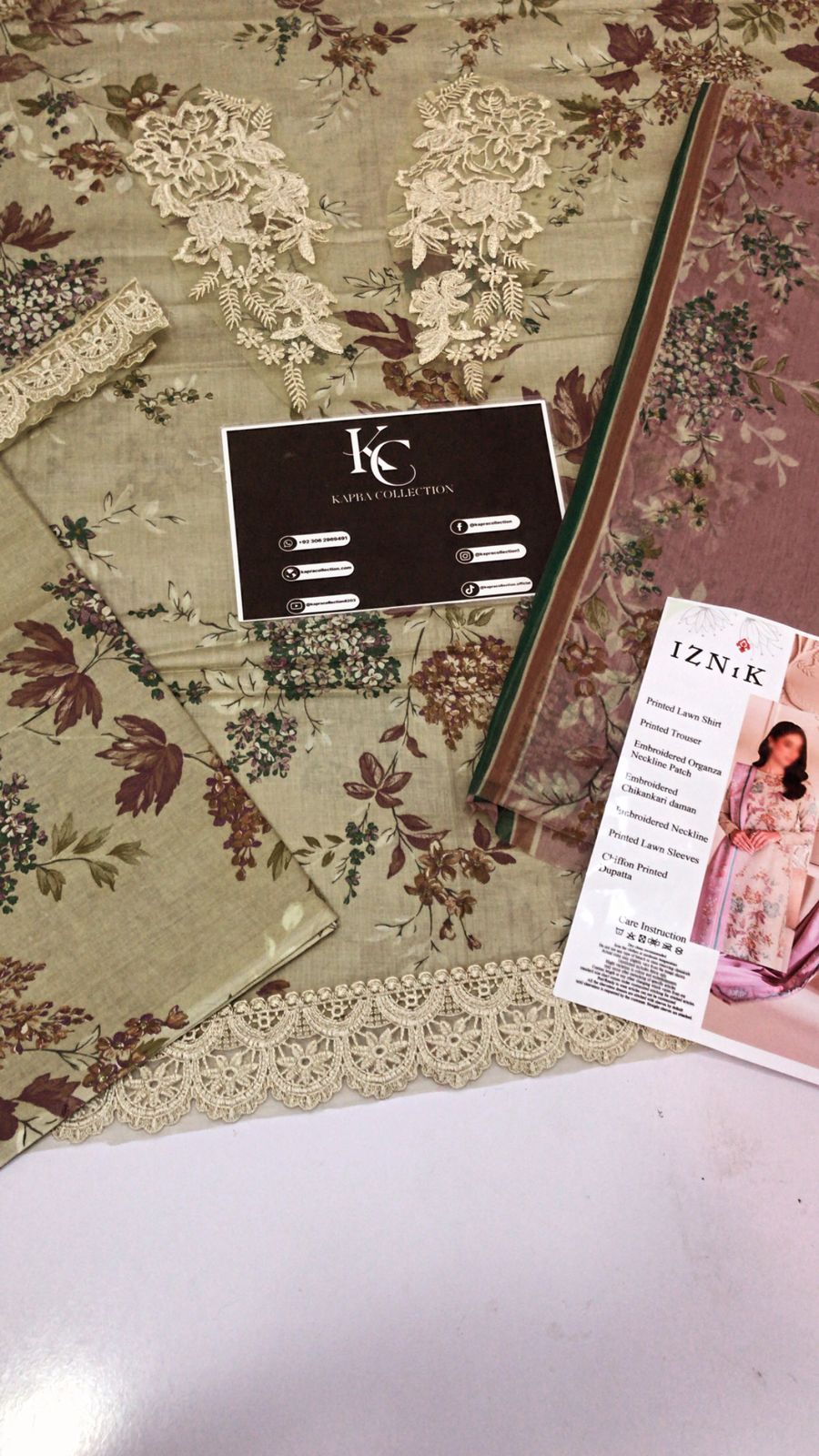 Lawn summer collection 3 piece unstitched digital printed suit - Kapra Collection