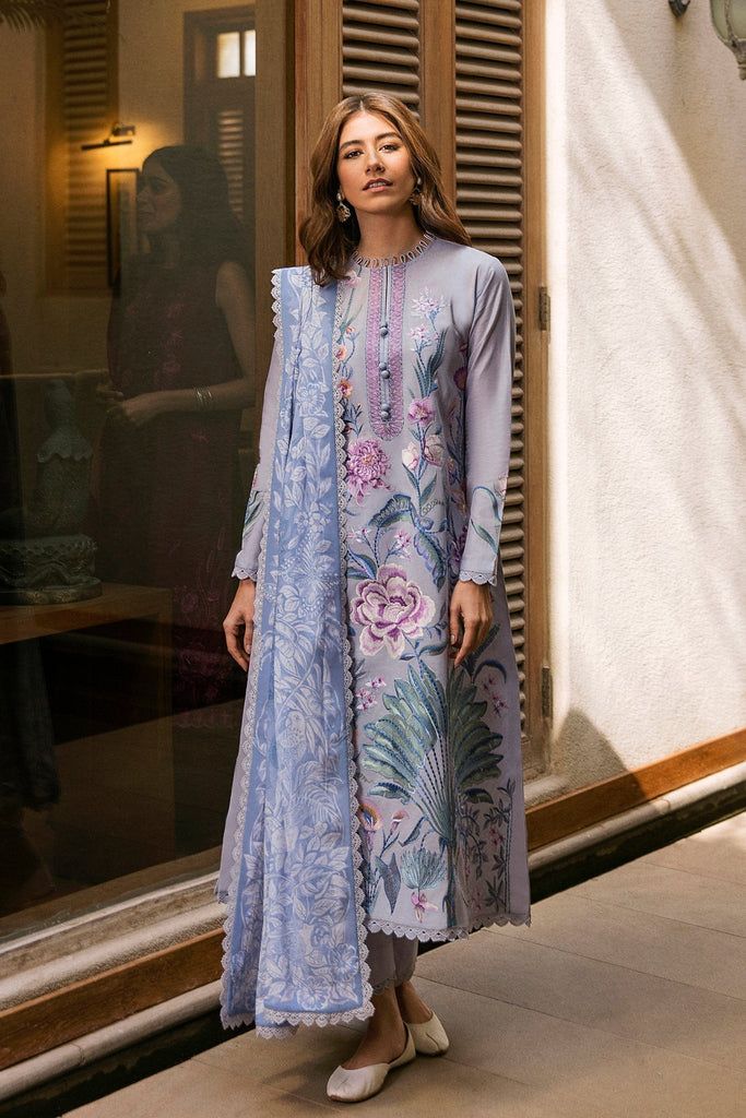 Luxury embroidered grey lawn collection unstitche - Kapra Collection