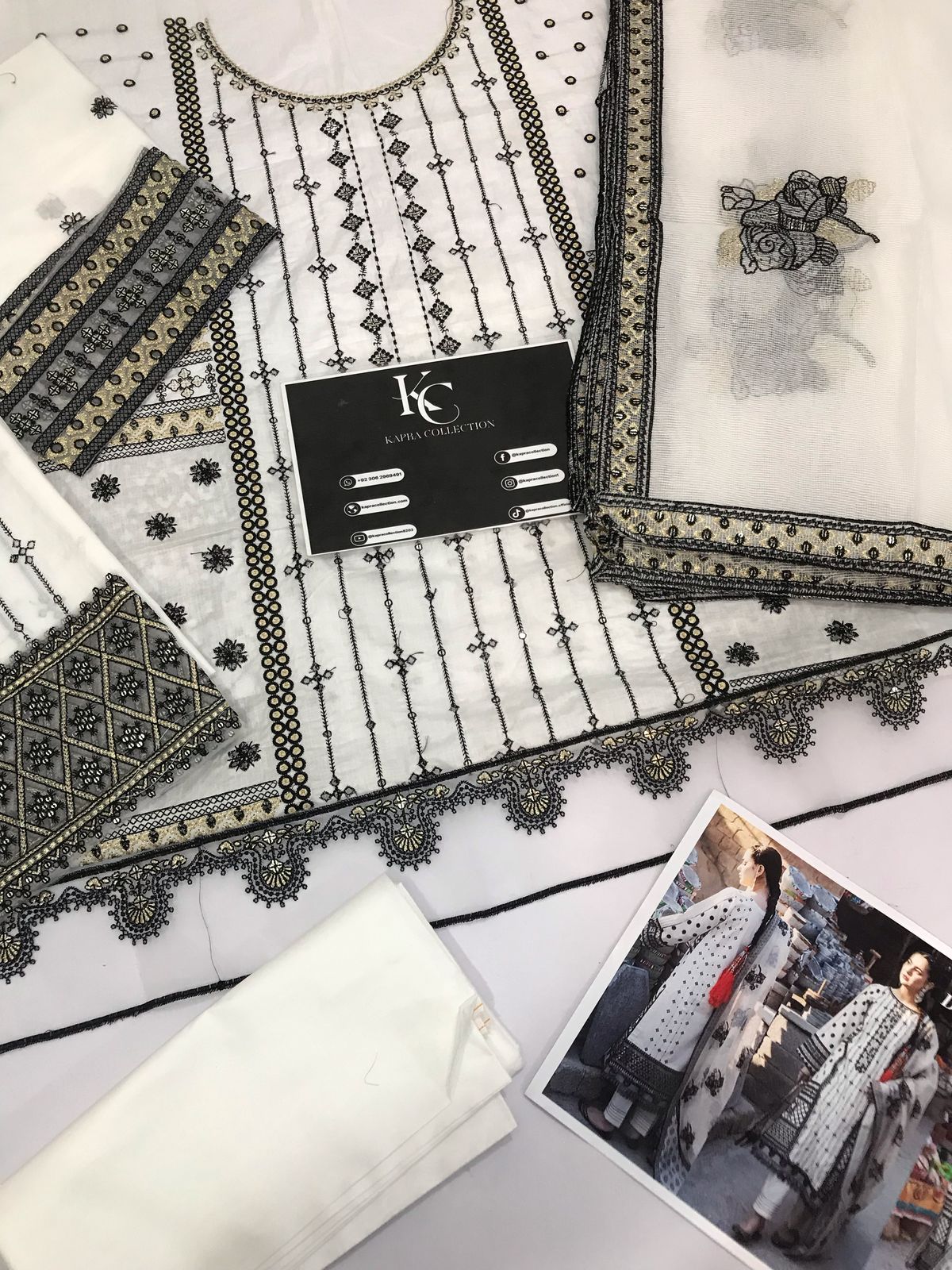 Luxury embroidered lawn summer  collection replica unstitched - Kapra Collection