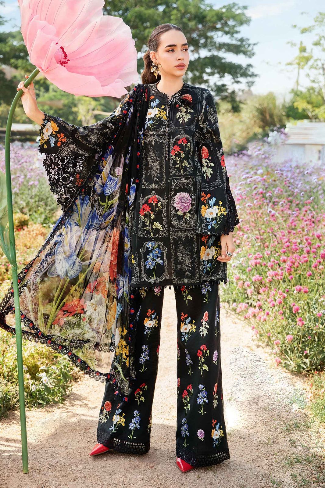 Lawn 3 piece unstitched printed suit - Kapra Collection