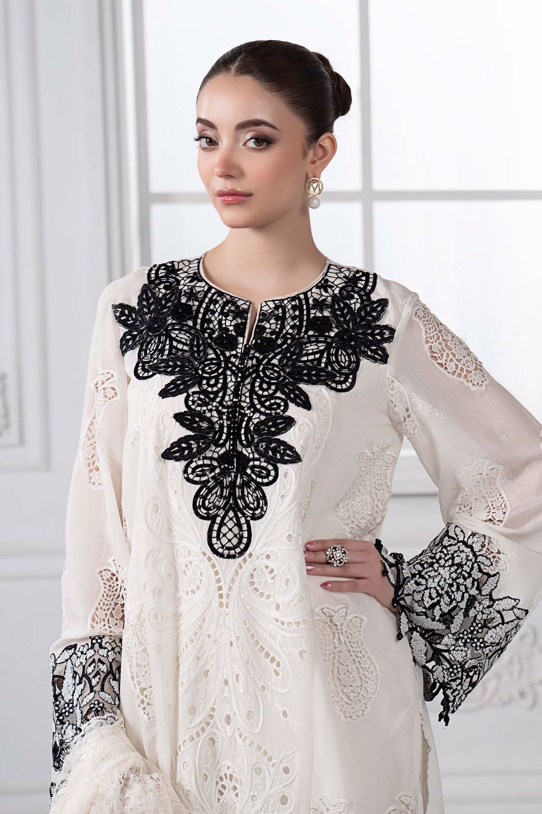 Maria b white chikan replica Dre’s - Kapra Collection