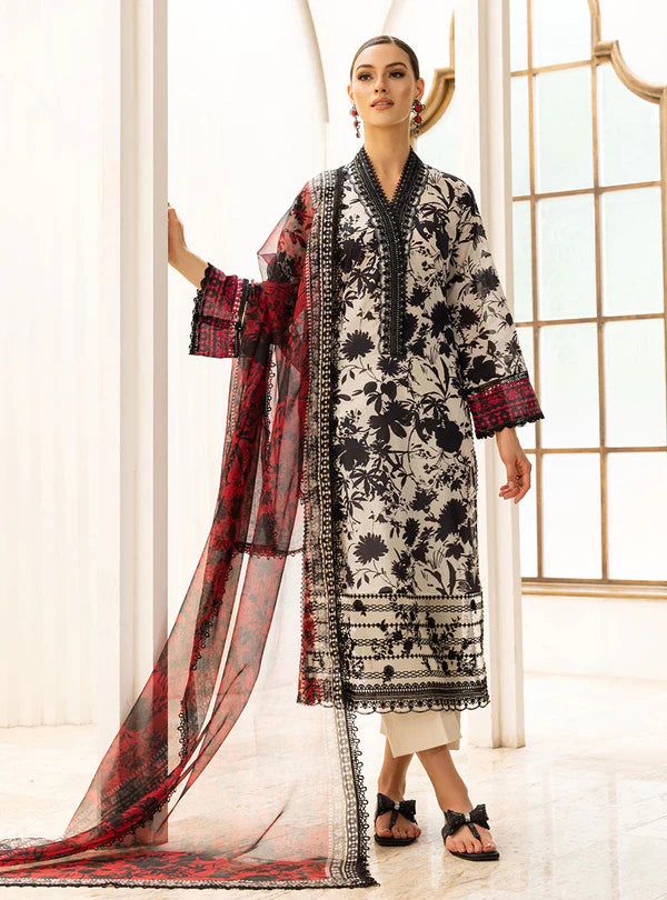 Lawn 3 piece unstitched printed suit - Kapra Collection