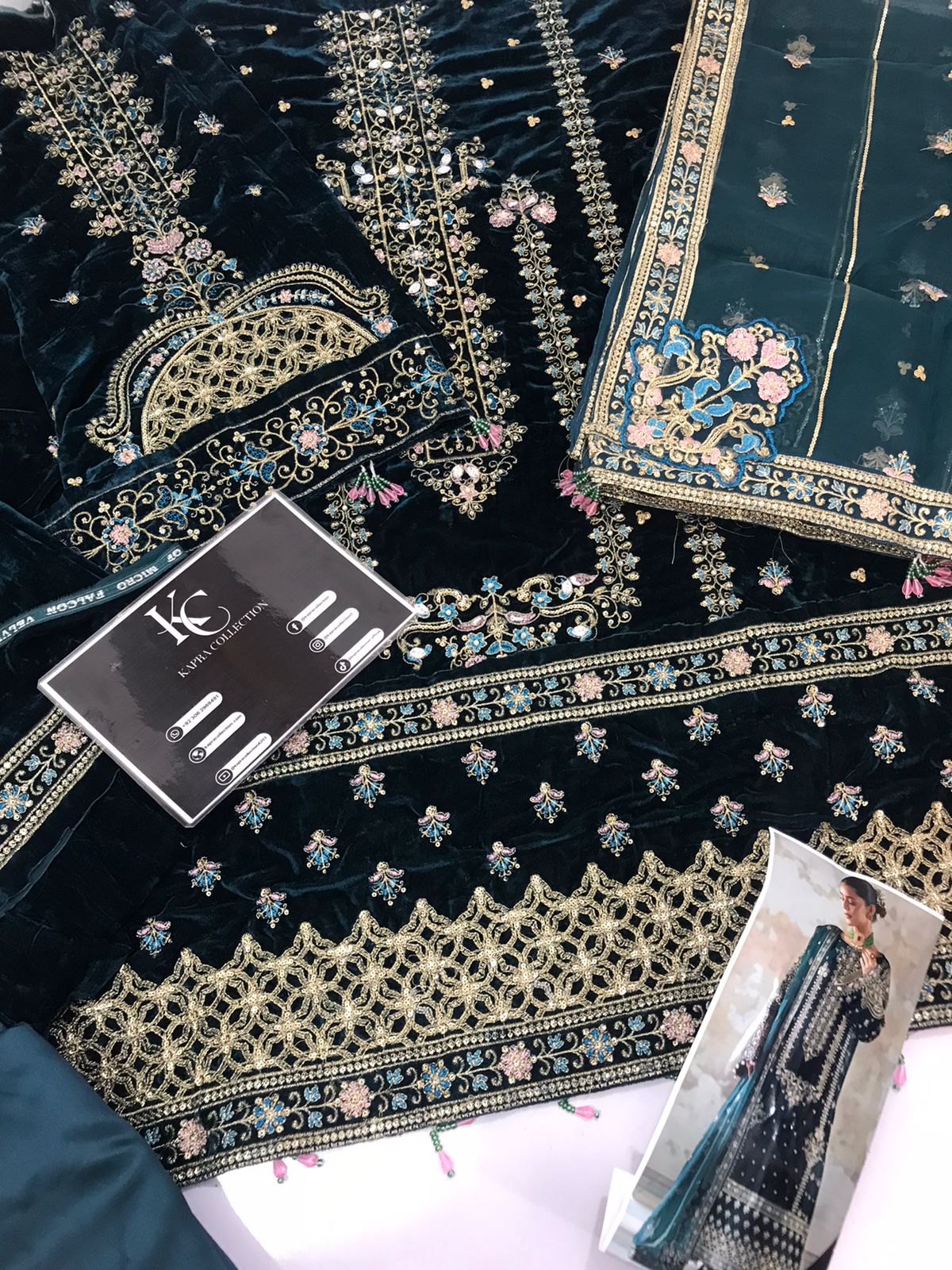 Meher Velvet for women clothing (UNSTITCHED) by Kapra Collection - Kapra Collection