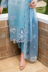 Mushq Blue Digital Printed Lawn Collection Replica - Kapra Collection