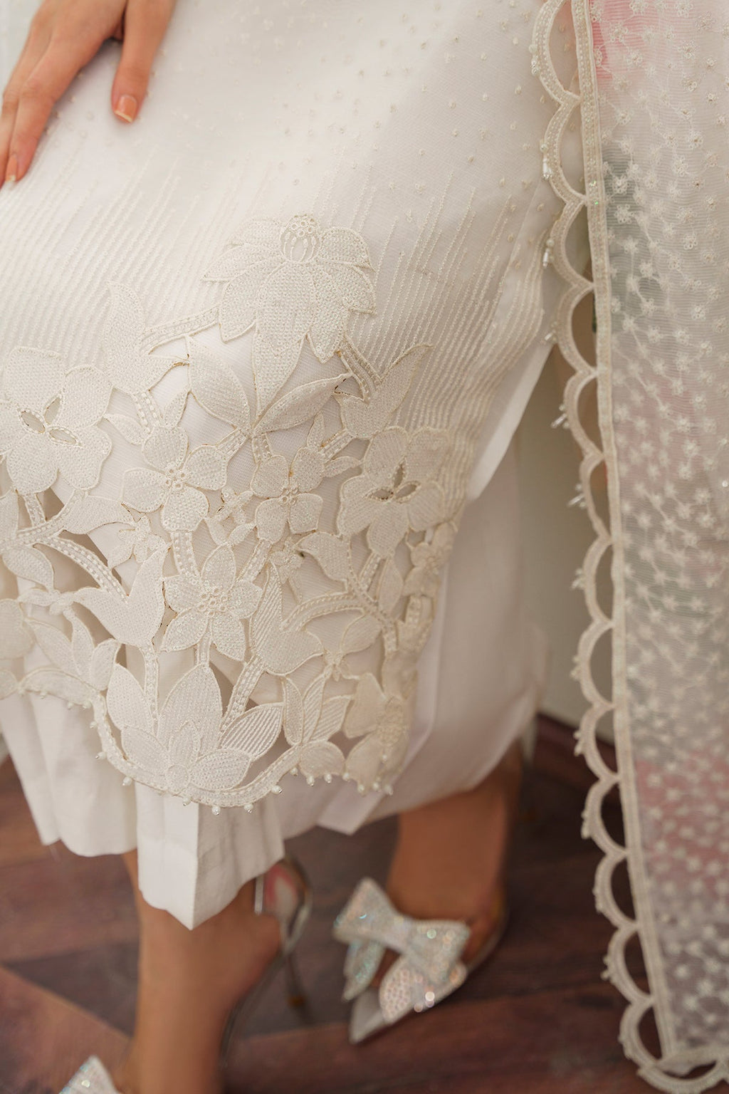 Baroque White Organza Dress