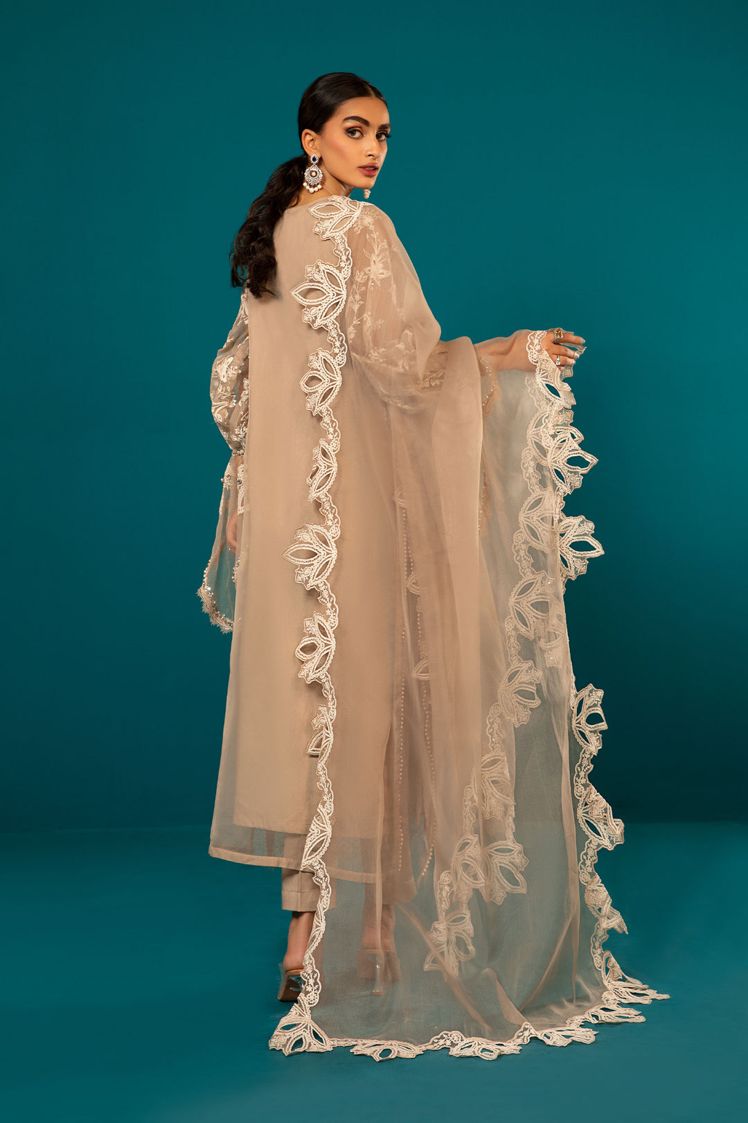 Maria B Luxury Lawn Embroidered Organza Unstitched Dress