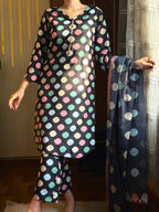 03-Piece Printed Silk Suit | Unstitched - Kapra Collection