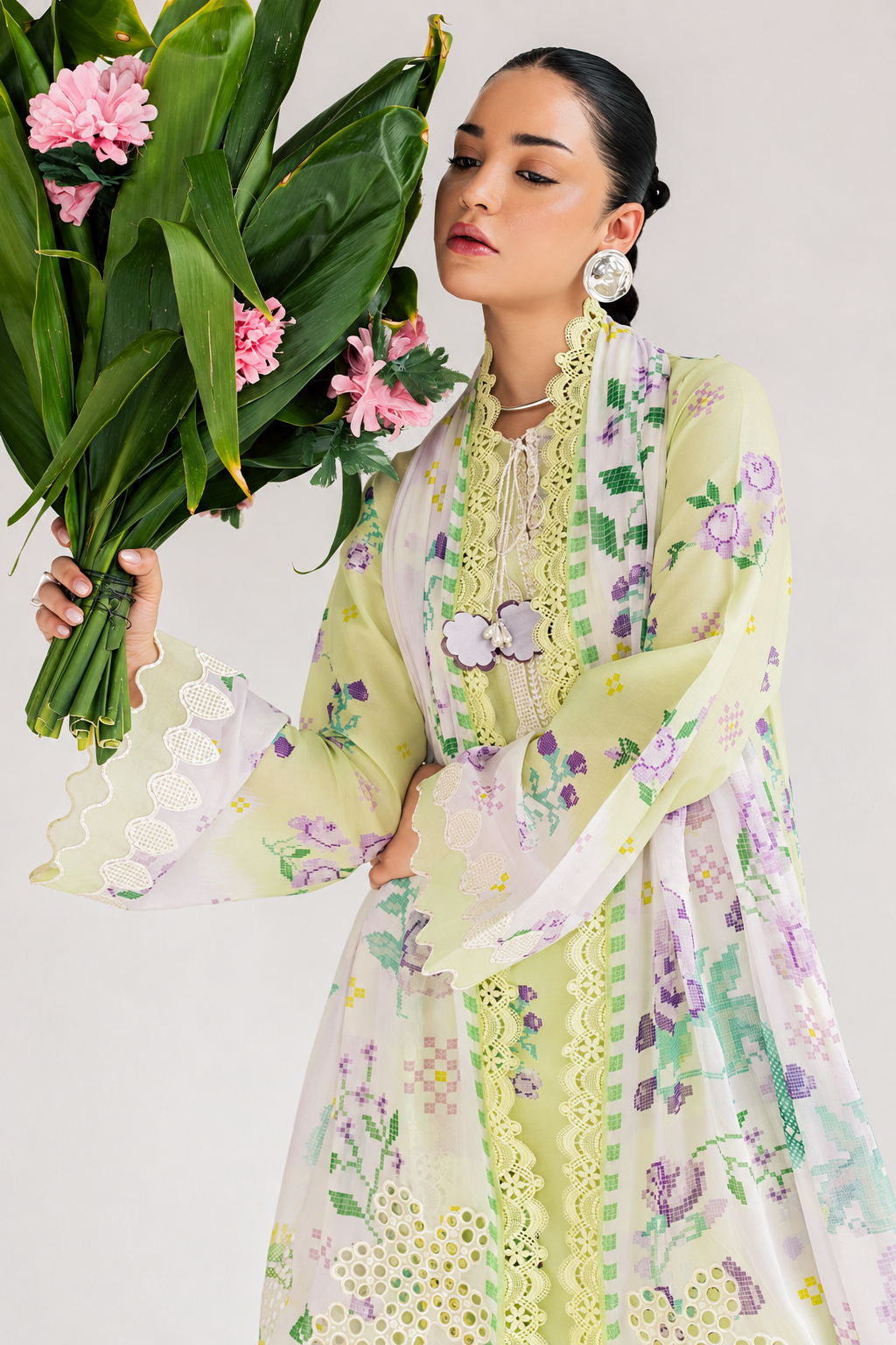 Haleema – Nureh Inspired Pistachio Lawn Suit