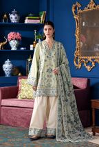 Hoorain – Sage Bloom Embroidered Lawn Suit - Kapra Collection