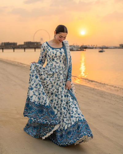 03-Piece Cotton Suit ( Maxi Style ) - Unstitched - Kapra Collection