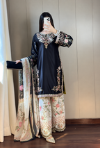 Ethnic – Black Premium Silk Embroidered Suit