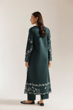 Erum – Ethnic Inspired Teal Shamoze Silk Suit