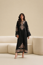 Mahjabeen – Ethnic Inspired Black Shamoze Silk Suit