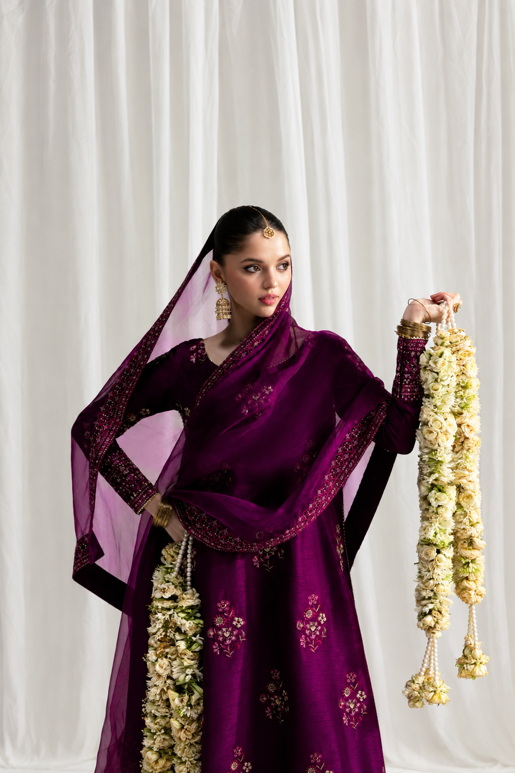 Saira – Zaib Inspired Magenta Raw Silk Suit
