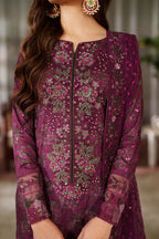 03-Piece Printed Lawn Suit - Unstitched - Kapra Collection