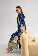 Ilma – Ethnic Inspired Royal Blue Silk Kaftan