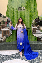 Zunera – Royal Lilac Adda Work Shamoze Silk Suit