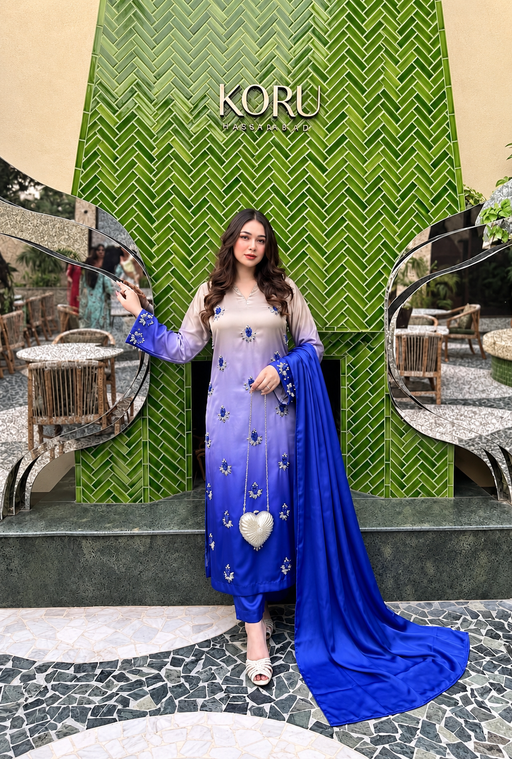 Zunera – Royal Lilac Adda Work Shamoze Silk Suit