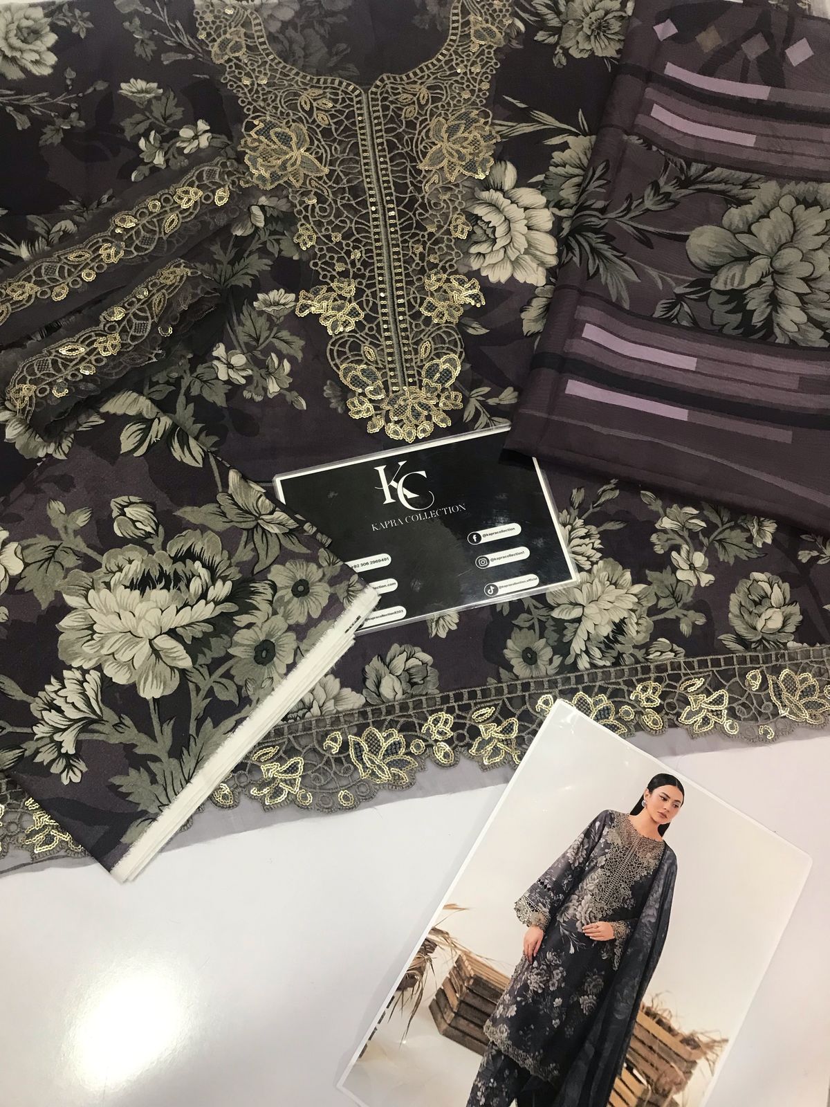 Luxury printed summer collection replica unstitched - Kapra Collection