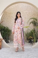 Lawn 3 piece unstitched digital printed suit - Kapra Collection