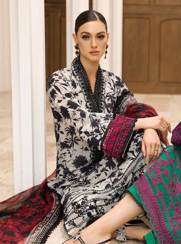 Lawn 3 piece unstitched printed suit - Kapra Collection