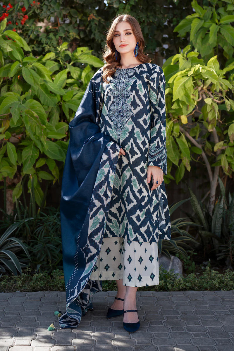 03-Piece Printed Lawn Suit | Unstitched - Kapra Collection