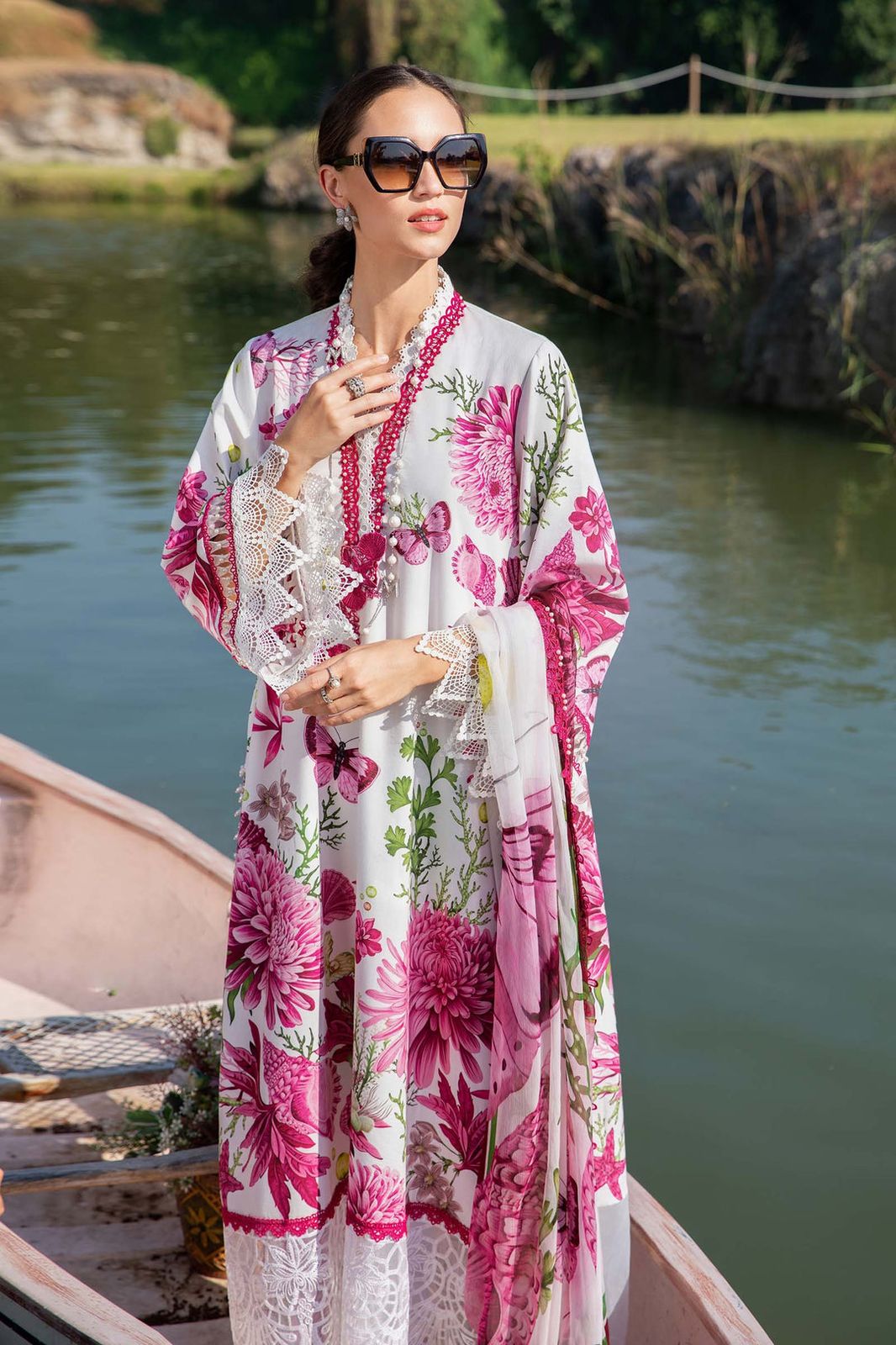 Lawn 3 piece unstitched printed suit - Kapra Collection