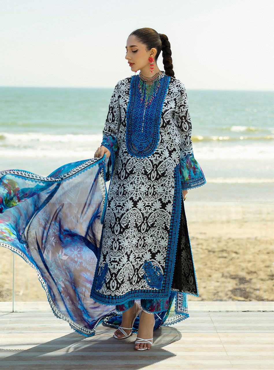 Zc lawn 3piece Unstitched Dress