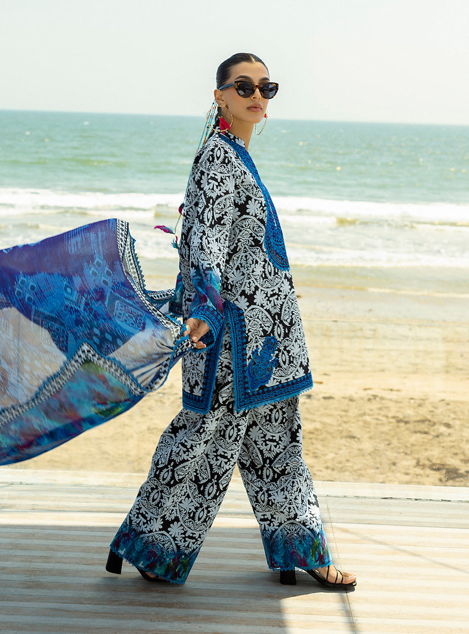 Zc lawn 3piece Unstitched Dress