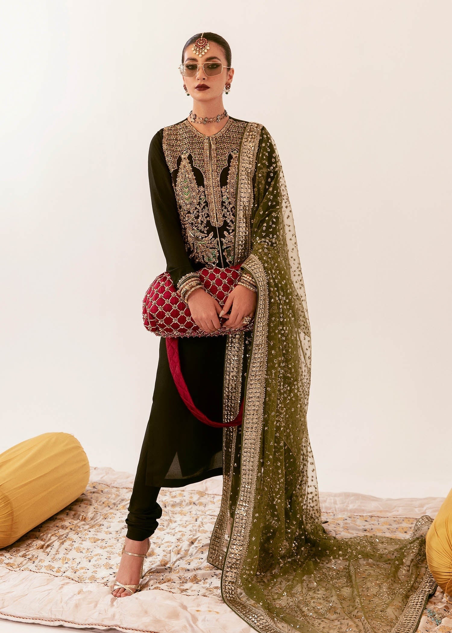 Hussain Rehar Raw Silk 3Piece Dress