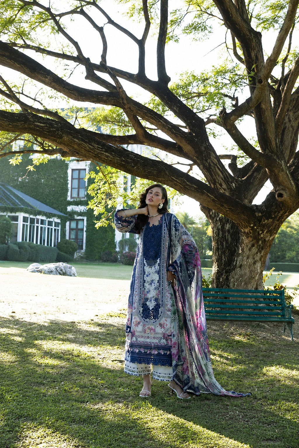 Narmeen – Elaaf Inspired Navy Lawn Suit