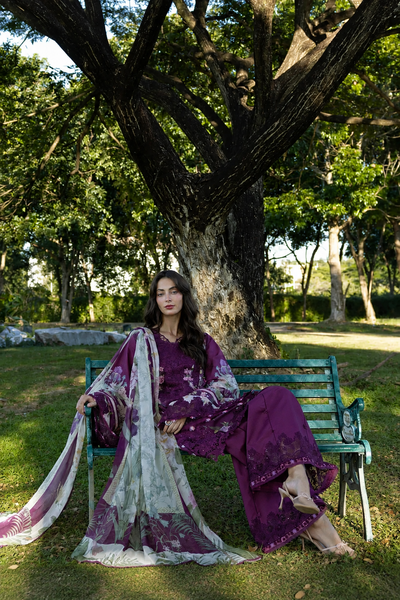 Maheen – Elaaf Inspired Plum Lawn Suit